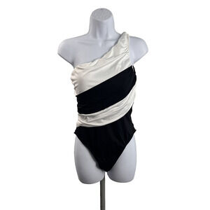 La Blanca Women's Island Goddess One Shoulder One Piece Swimsuit, Black US 10